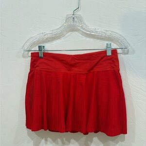 Red Pleated Lululemon Skirt